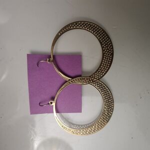 Gold Dangle Circle Earrings